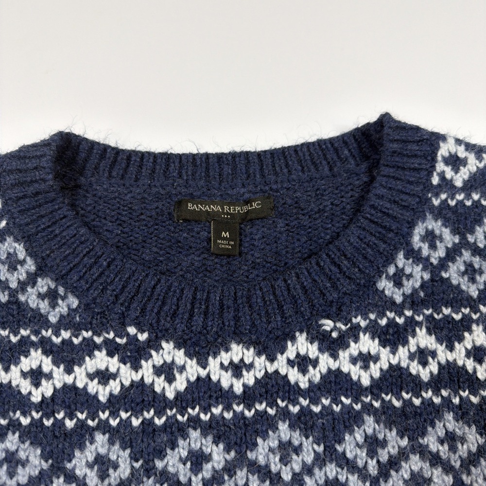 Banana Republic Cropped Pullover Patterned Sweater Long Sleeve Size Medium - Picture 2 of 6
